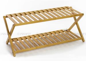 Quality Bamboo 30cm Height 28cm Width 2 Layer Modern Shoe Rack wholesale