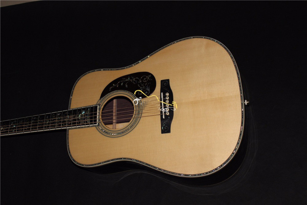 AAAAA all solid wood guitar customize right the best D shape right left handed acoustic electric guitar