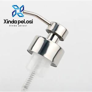 China Metal Foaming Soap Pump Dispenser Colored Wide Tube Silver Stainless Steel Shampoo Soap Dispenser on sale
