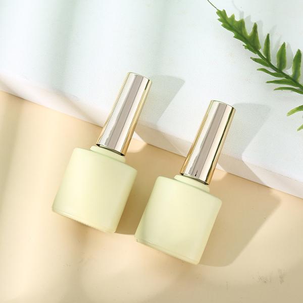 Customized Logo Glass Collar Golden Oval UV Gel Nail Remover Bottles with Luxury
