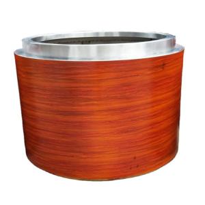Quality Wood surface metal modern round shape flower pot planter indoor wholesale