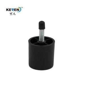 Quality KR-P0123 Modern Plastic Furniture Legs Replacement , Black Adjustable Sofa Legs 40mm wholesale
