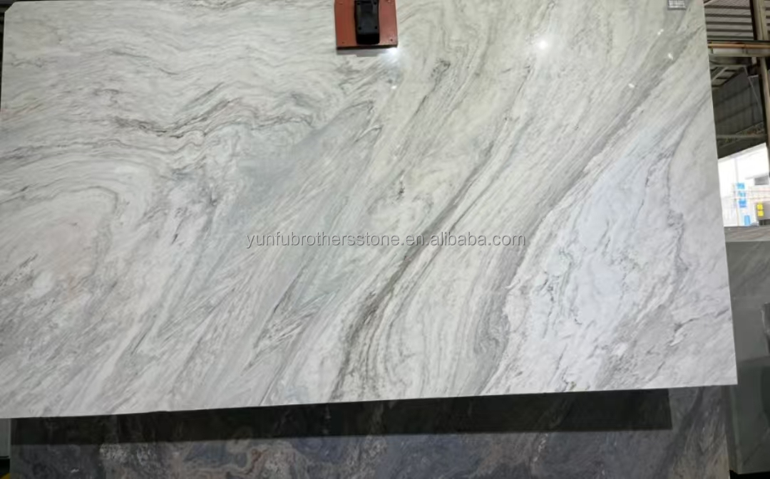 Hotel Stair Step and Floor Decoration Italy Natural Brown Marble Tiles with River Vein