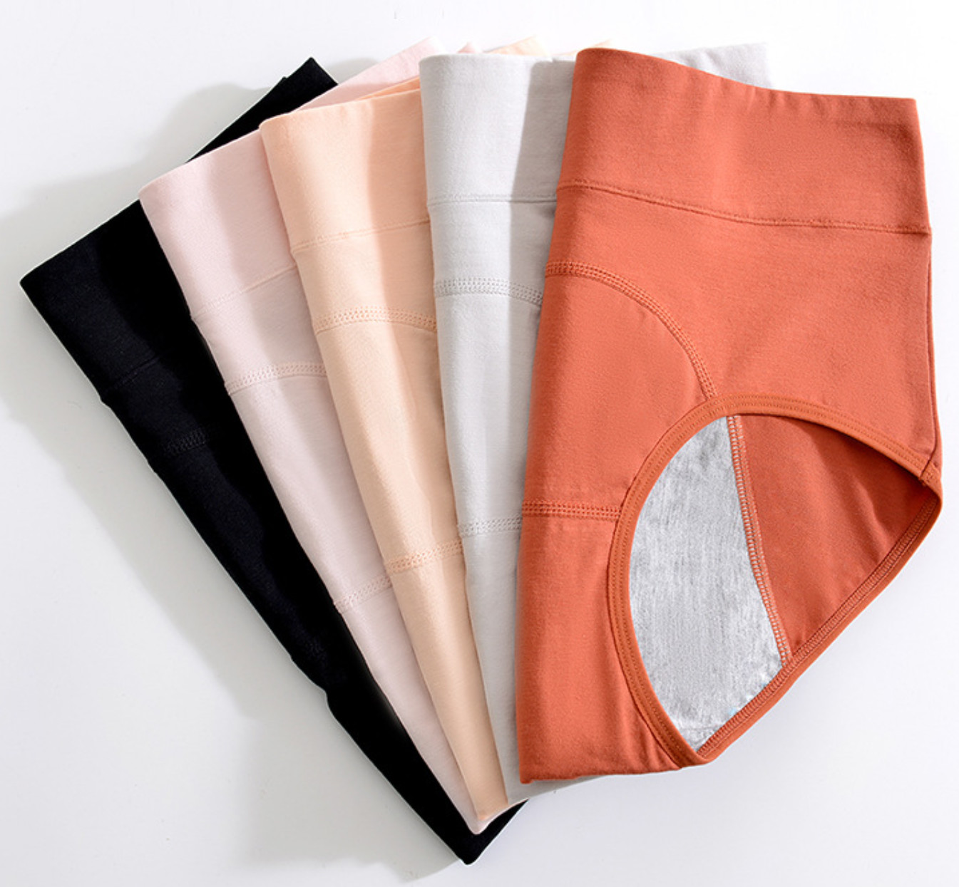 3 Layer Plus Size High Waist Classic Female Period Panties Breathable Menstrual Underwear For Women