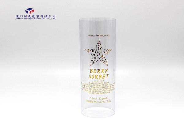Hot Stamping Plastic Clear Packaging Tubes Without Covers 6.5cm Dia 20cm Height
