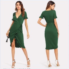 sexy v neck design woman dress