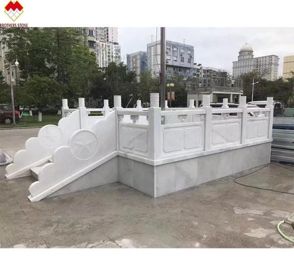 FOB/CNF Delivery Terms White Marble Handrail Porch Balcony Railing Balustrade