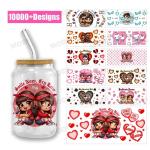 Wholesale Custom Logo Label Self Adhesive Paper Glass Valentine'S Day Animated