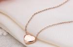 Stainless Steel Necklace Pink Gold 18K Rose Golden Fashion Necklace