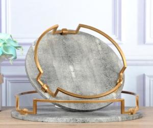 Quality PU Leather Round Storage 300X105mm Decorative Display Trays wholesale