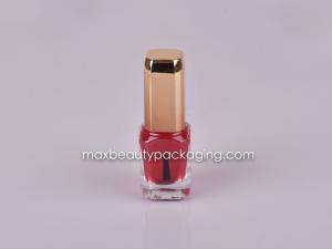 Quality metallic gold nail polish cap 12ml nail polish square bottle nail polish packaging plastic cosmetic container wholesale