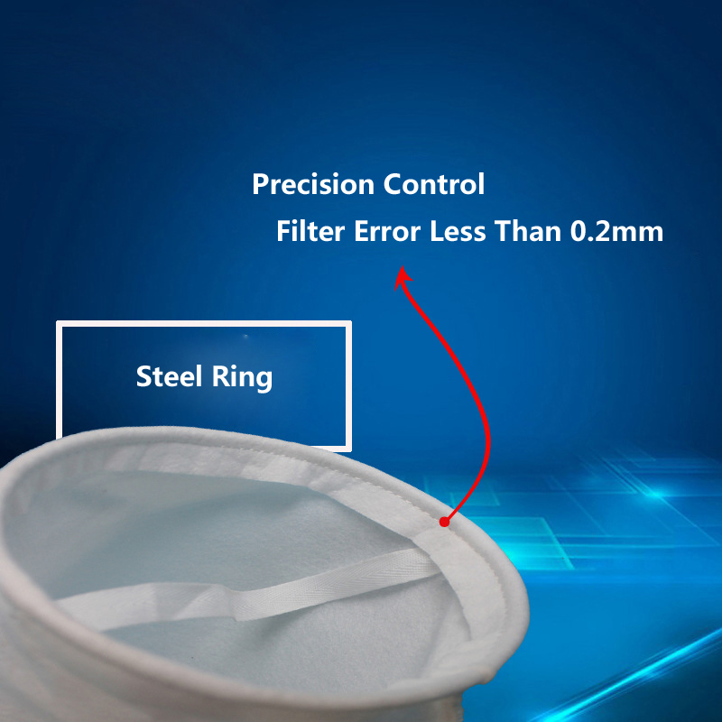 1kg PP Liquid Filter Bag 25 Micron Polypropylene Felt Polypropylene Ring for Industrial