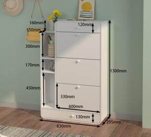 Quality White Wooden Multi-functional Storage Shoe Cabinet wholesale