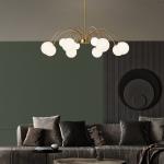 Nordic wrought iron chandelier Golden Glass Ball Ceiling sputnik chandelier(WH