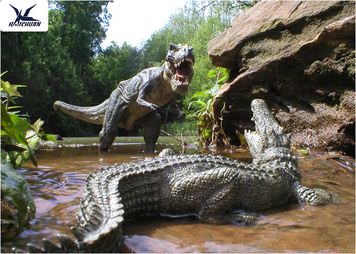 Water Park Simulation Life Size Animatronic Animal Realistic Crocodile Models