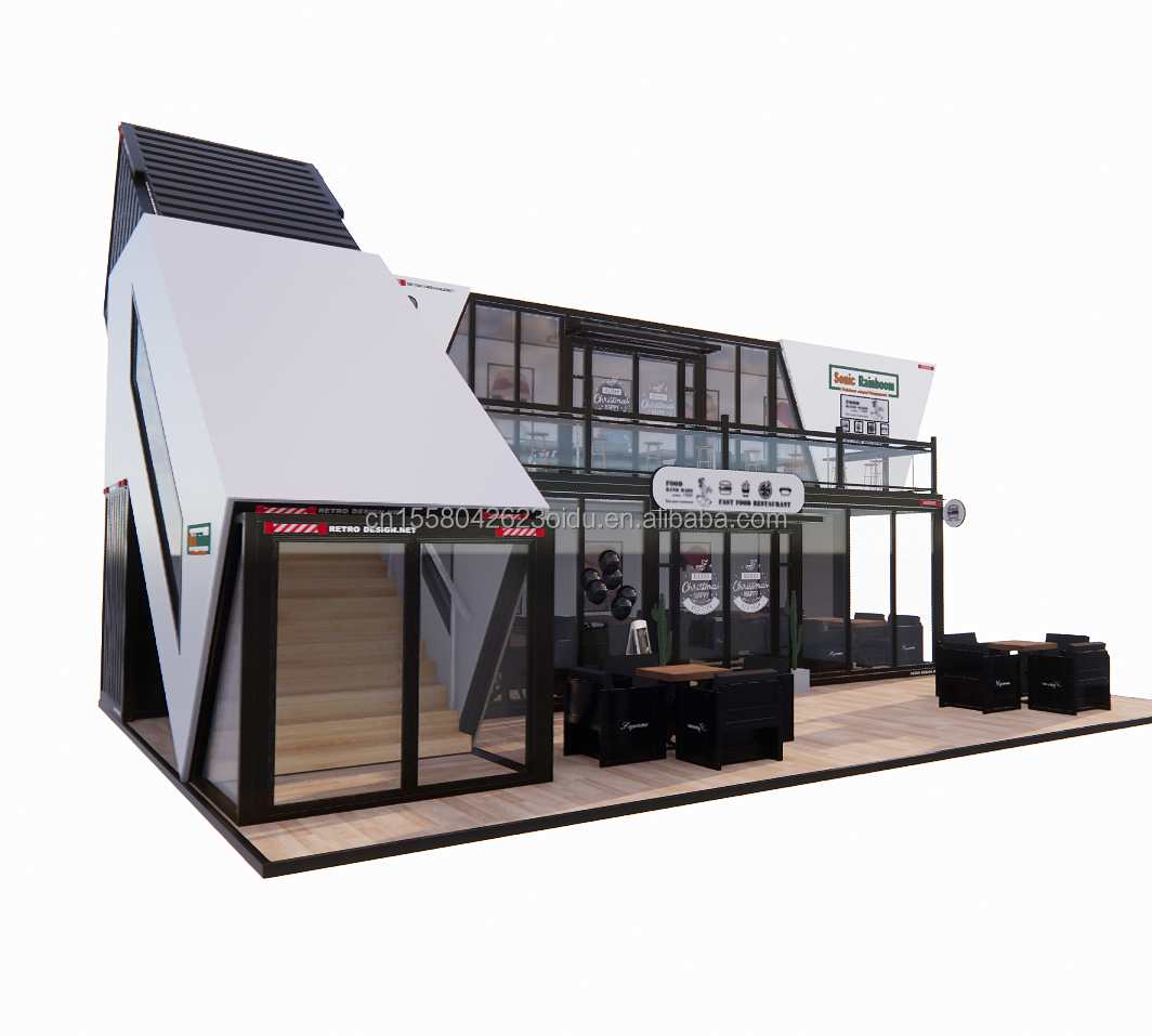 Expandable Prefab Folding Container Garden House with Galvanized Steel Square Tubes Main Structure Chinese Design Style