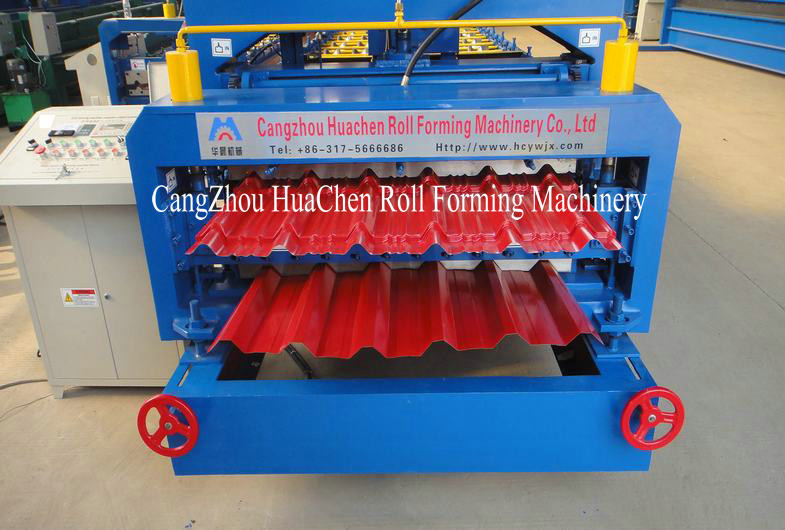Automatic Steel Metal Glazed Step Tile Making Machine 0.3-0.6mm thickness