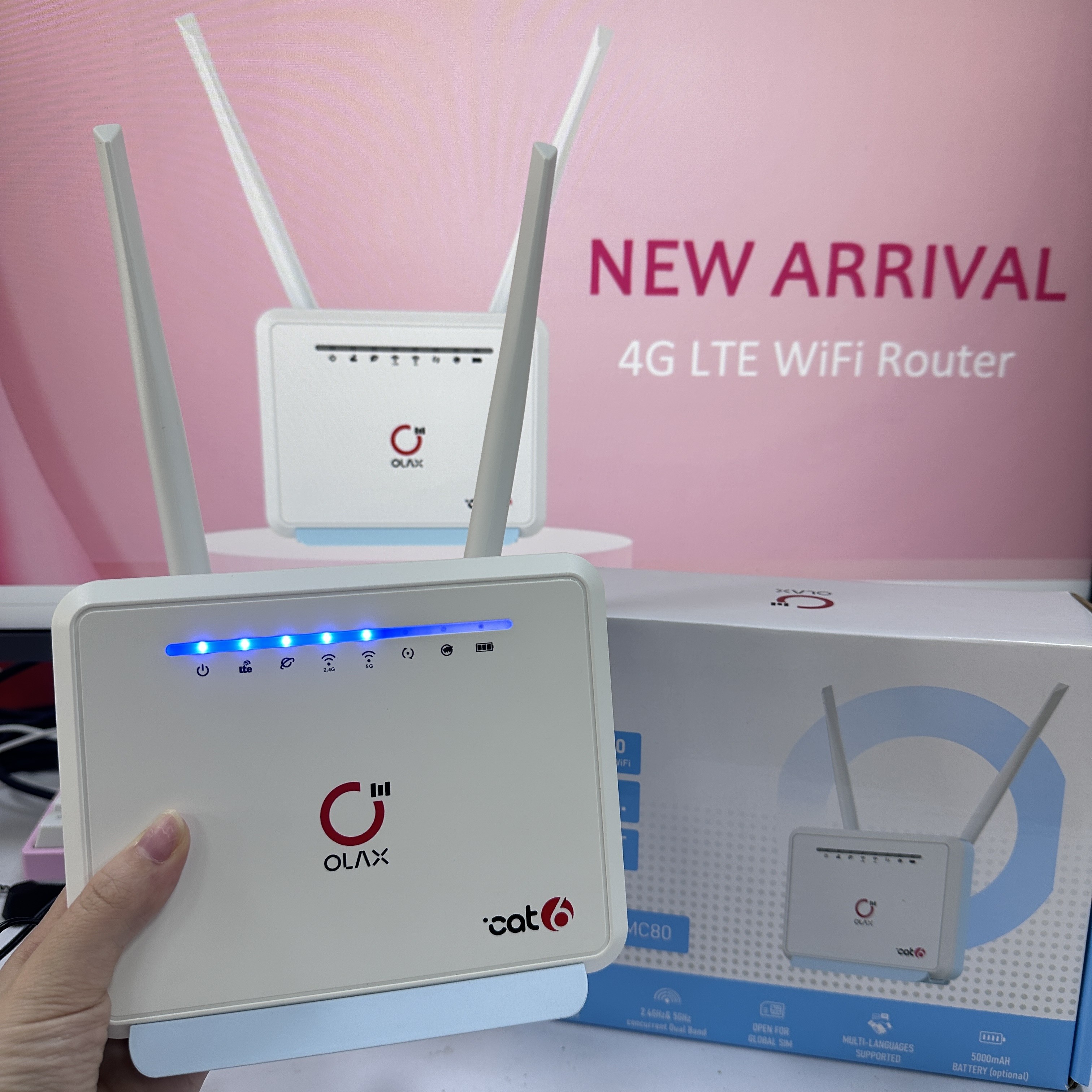 CPE OLAX MC80 4g wifi router with 5000mah battery for B3/7/8/20/28/38/40/41 band