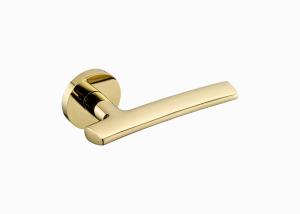 Quality Black PVD Gold Brass Door Lock Set 148mm 72mm Double Wood Door Lever Set wholesale