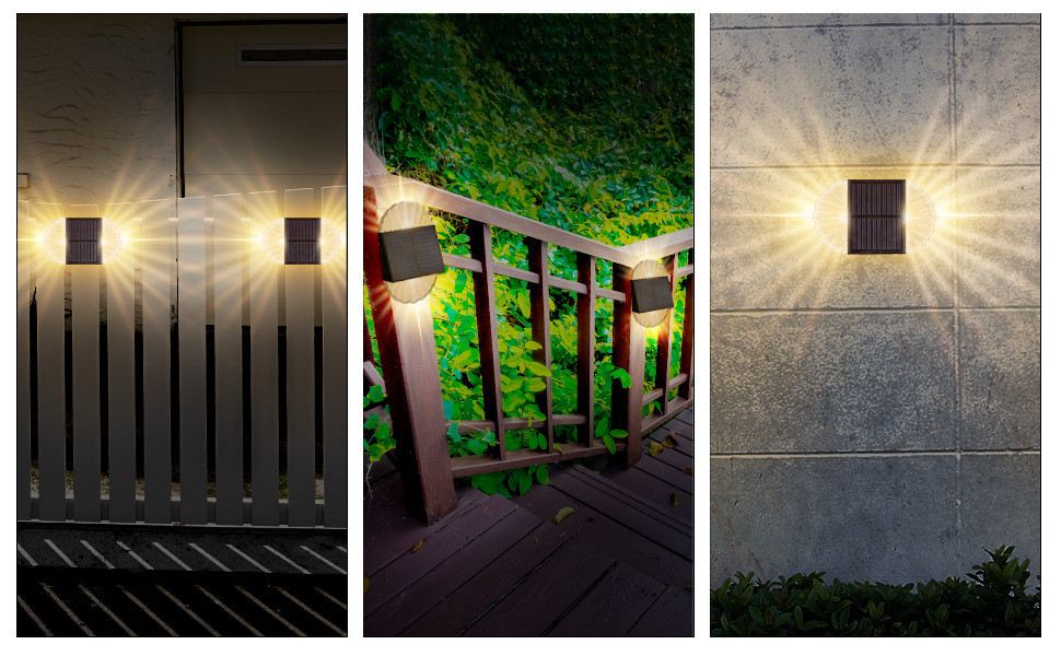 5V Solar Wall Light IP44 Outdoor Solar Fence Lights 2000K For Outdoor Decorative