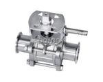 SS 3pcs Sanitary Ball Valve with optional position feedback