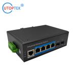 UT24GMP-SFP L2 Managed Industrial 10/100/1000M 4xPOE+2SFP+1xConsole,DIN Rail,-40