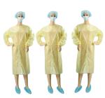 Yellow Non Woven Garments / Disposable Operating Gowns Fluid Resistant