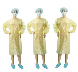 Quality Yellow Non Woven Garments / Disposable Operating Gowns Fluid Resistant wholesale