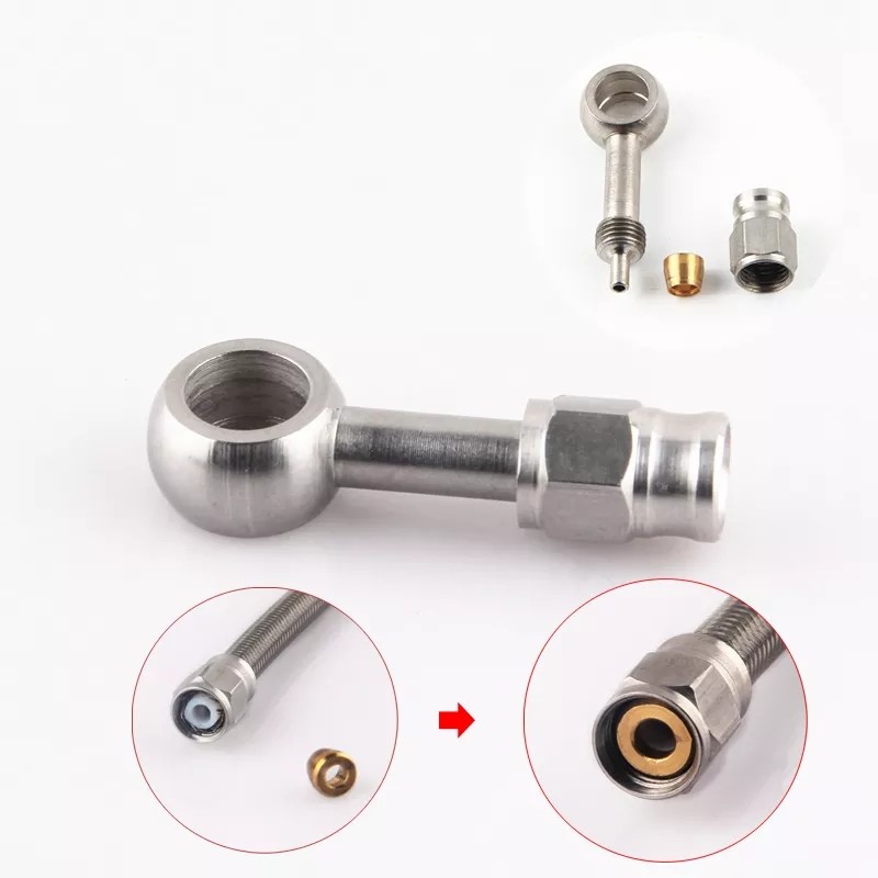 3/8 X 24 Stainless Steel Brake Pipe Fittings With Brass Olive Insert