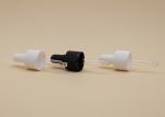 Silicone Teat Essential Oil Dropper Ribbed Black / White Collar Screw Closure