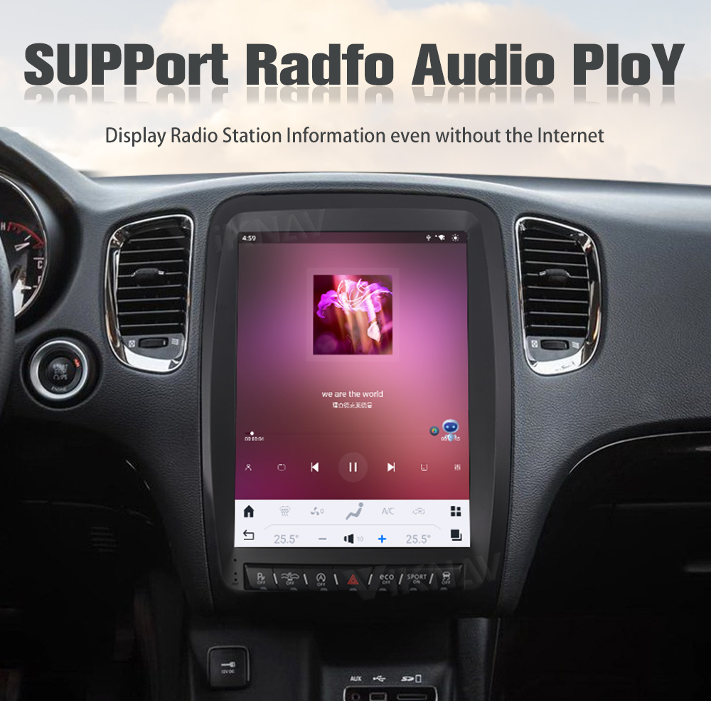 12.1 inch 1024*768 Car radio For 2014-2022 Dodge Durango GPS Navigation Multimedia player Screen Support Carplay