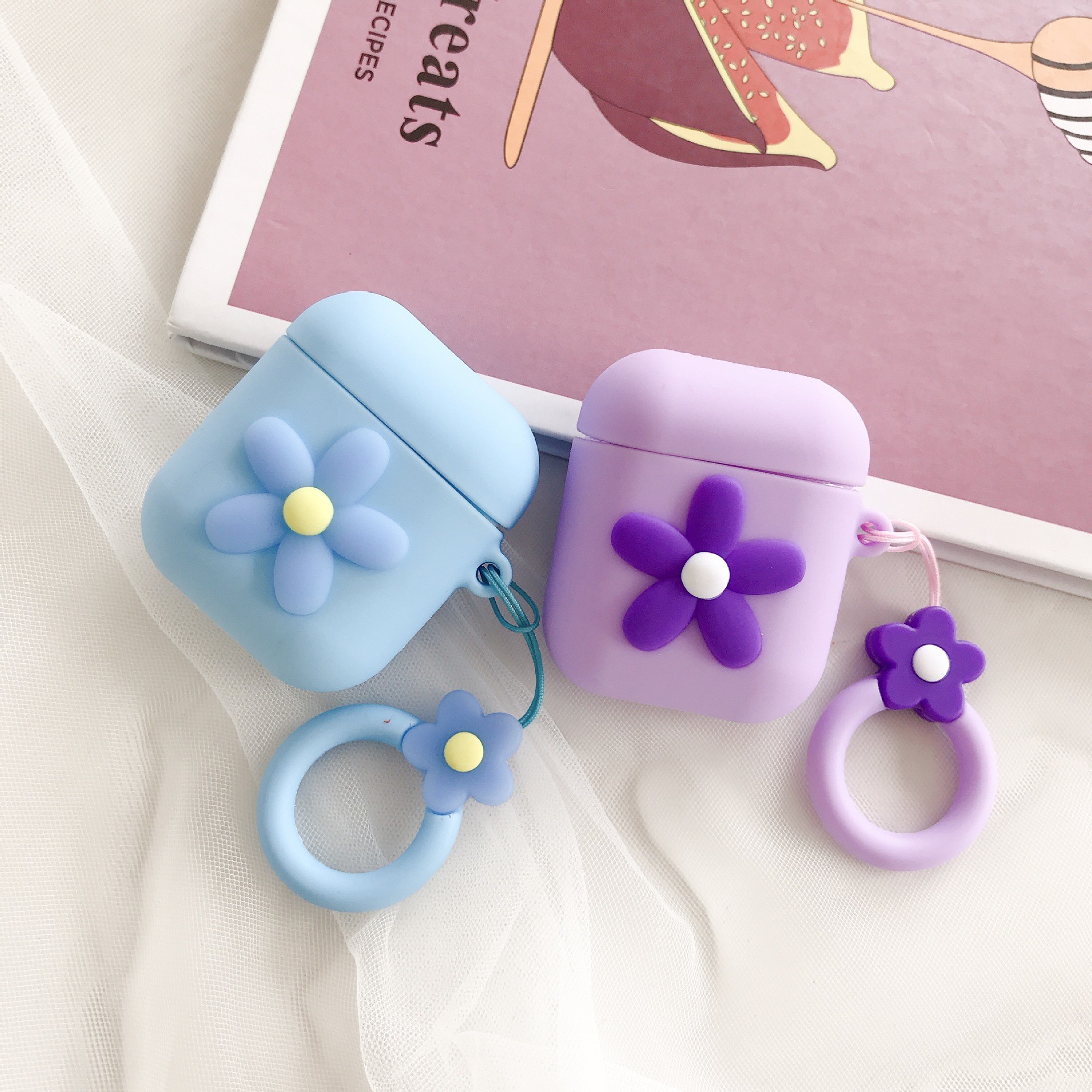 For Airpods Silicone Case Cover Compatible for Apple Airpods 1&2 [Cute Design][Best Gift for Girls or Couples]
