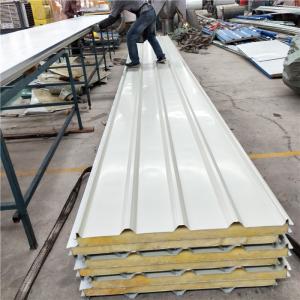 Quality 960mm glass wool sandwich roof panels with greywhite orange peel metal surface down wholesale