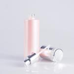 Pink Painting 100ml 3.4oz Glass Cosmetic Pump Bottle for Skin Care Lotion