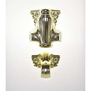 Quality American Style Plastic Coffin Handles And Decoration 24# Shiny Gold Color wholesale