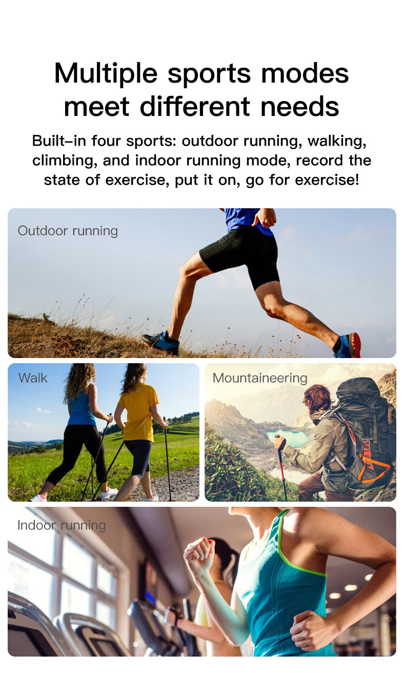 1.75inch Blood Pressure Smartwatch 320*385 Heart Rate Outdoor Sport Watch T500+Plus