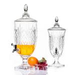 China Wholesale lead-free crystal glass 4.5L glass juice beverage dispenser with