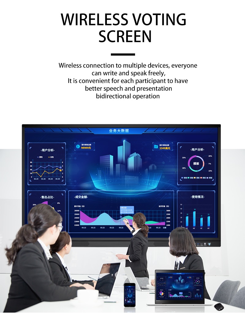 All In One 85" 1080P Digital Interactive Whiteboard For Classroom