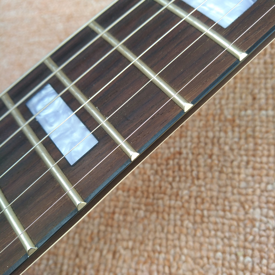 High quality hollow body jazz electric guitar, rosewood fingerboard black binding electric guitar, free shipping