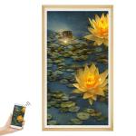 Wooden 21.5 24 27'' Artistic Electronic Digital Video Frame With Wifi Audio
