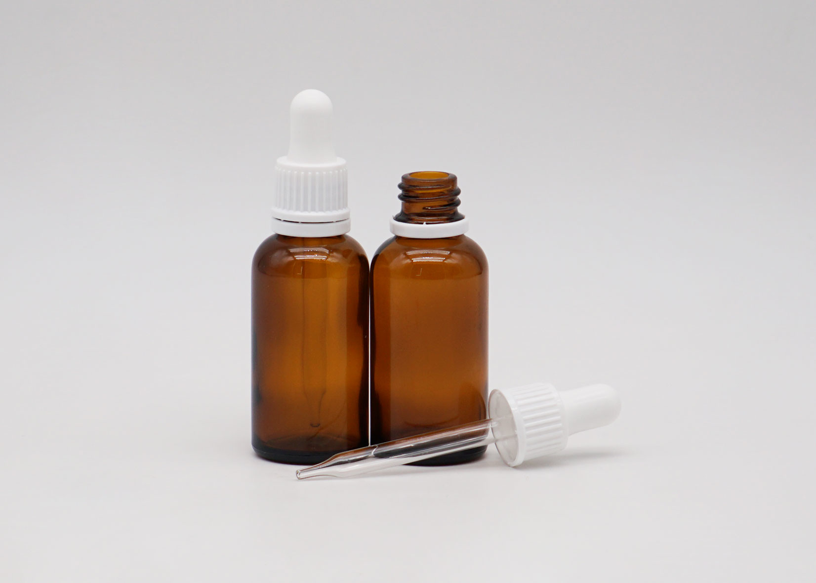 Cylinder 50ml Amber Glass 30ml Essential Oil Bottle