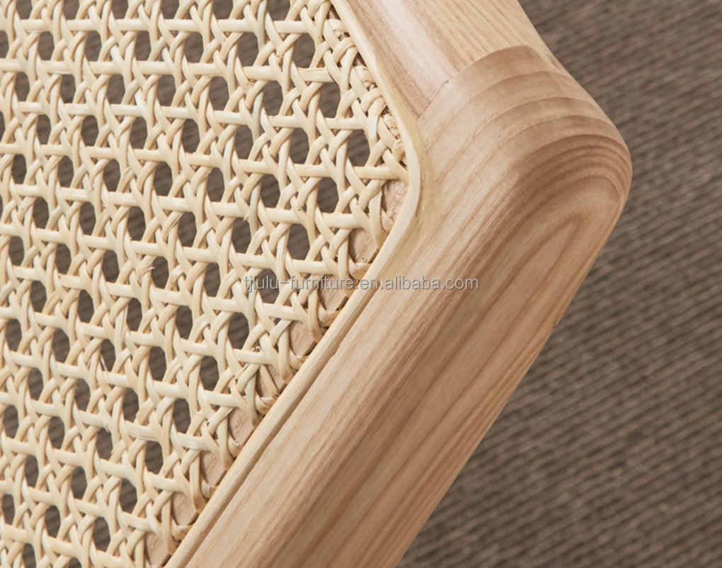 Modern Style Ash Wood Dining Chair and Rattan Lounge Chair W65*D80*H69CM for Modern Office Building Decoration