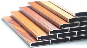 Quality Wood Grain Sliding Glass T6 Aluminum Window Profiles wholesale