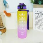 Fashionable Gradient Color Frosted Plastic Sports Water Bottle 750ml Cycling