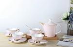 Chinese factory European Vintage Tea Cup Kettle Saucer Set Delicate Bone china