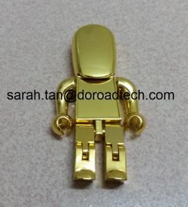 Quality High Quality Metal Gold Robot USB Flash Drive, Gift USB Drives with Laser Printing Logo wholesale