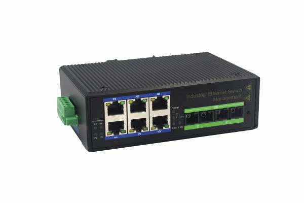 unmanaged industrial Fiber switch 10/100M 2fiber+6RJ45 ethernet switch for