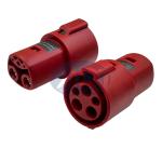PVC Red 60A Electric Vehicle Charge Adaptor Charger Supercharger Type1 To Tesla