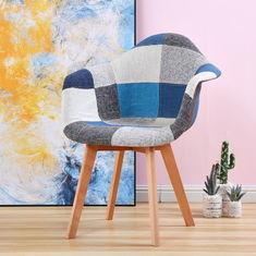 Quality Custom Fabric Beech Wood Legs 53.5cm Patchwork Dining Chair Modern wholesale