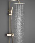 Wall Mounted Copper Black Champagne Rain Shower Faucets With Handle